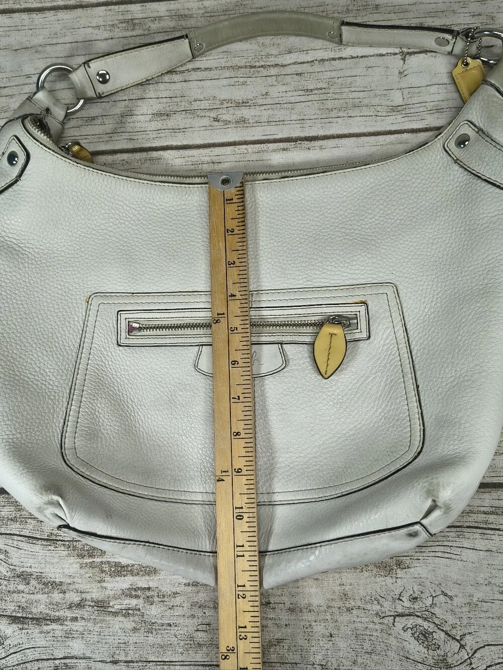 Coach Penelope cream pebbled leather shoulder bag J0882 13159 - Picture 6 of 13